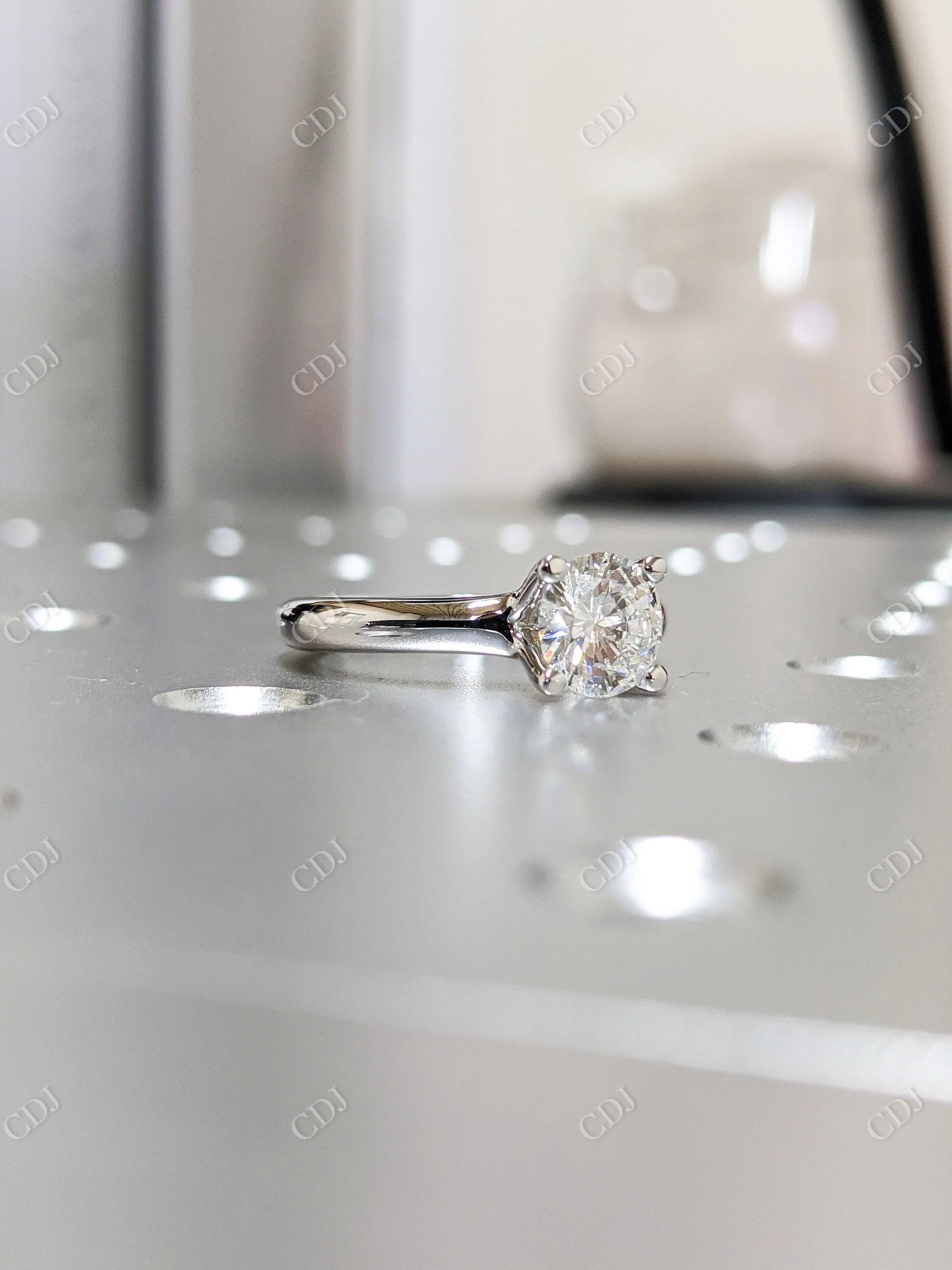 1.00CT Round Cut Moissanite Engagement Ring  customdiamjewel   