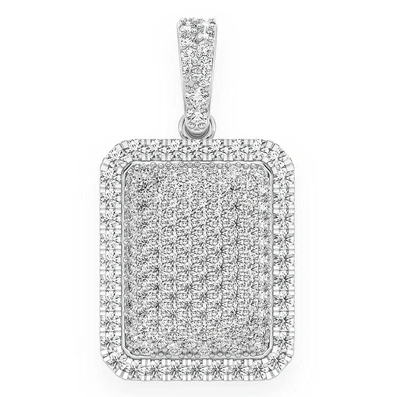 0.65CTW Diamond Rectangle Pendant  customdiamjewel   