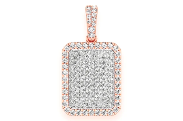 0.65CTW Diamond Rectangle Pendant  customdiamjewel   