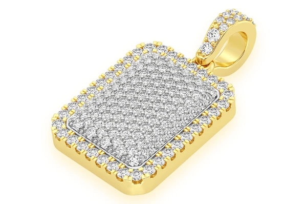 0.65CTW Diamond Rectangle Pendant  customdiamjewel   