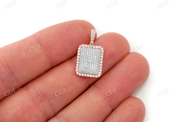 0.65CTW Diamond Rectangle Pendant  customdiamjewel   