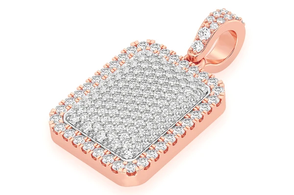 0.65CTW Diamond Rectangle Pendant  customdiamjewel   