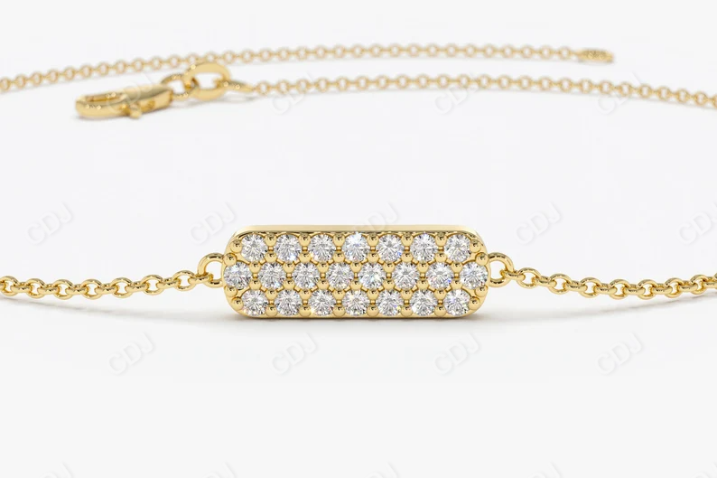 0.11CTW Moissanite Bar Diamond Bracelet  customdiamjewel   