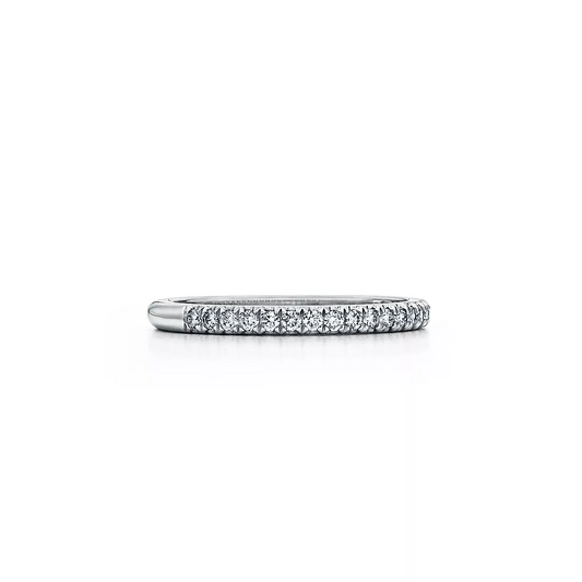 0.17 CTW Natural Diamond Half Eternity Ring  customdiamjewel 10KT White Gold VVS-EF