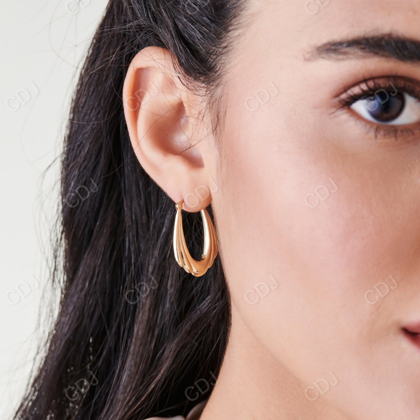 Layered Gold Hoop Natural Diamond Earrings  customdiamjewel   