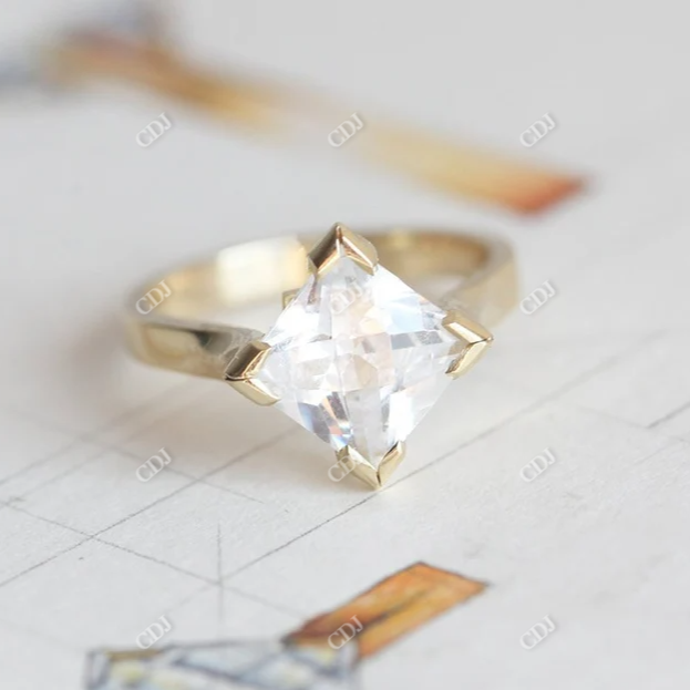 1.63ct Princess Cut Moissanite Engagement Ring  customdiamjewel 10KT Yellow Gold VVS-EF