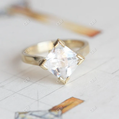 1.63ct Princess Cut Moissanite Engagement Ring  customdiamjewel 10KT Yellow Gold VVS-EF