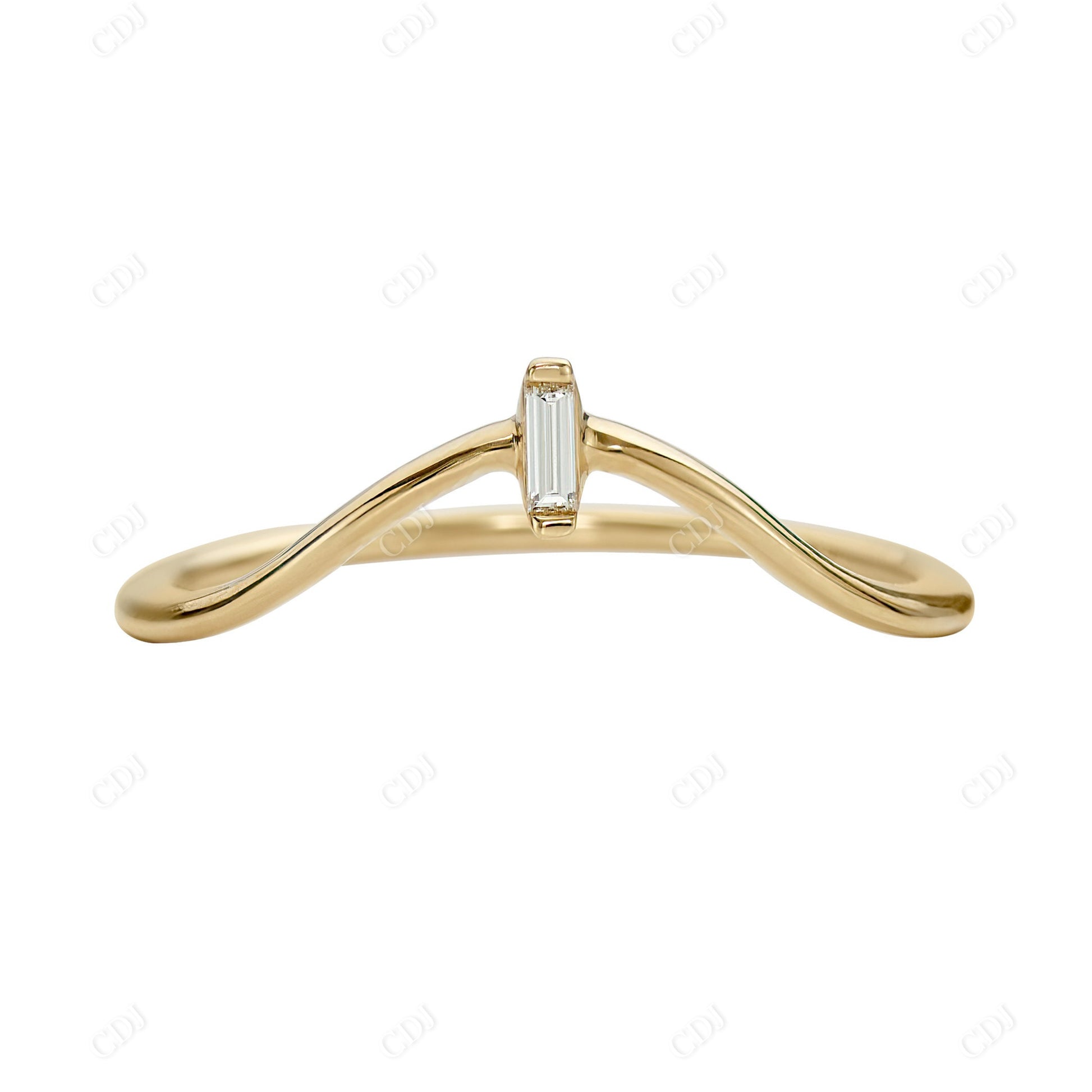 0.03CT Baguette Diamond Curved Wedding Band  customdiamjewel   