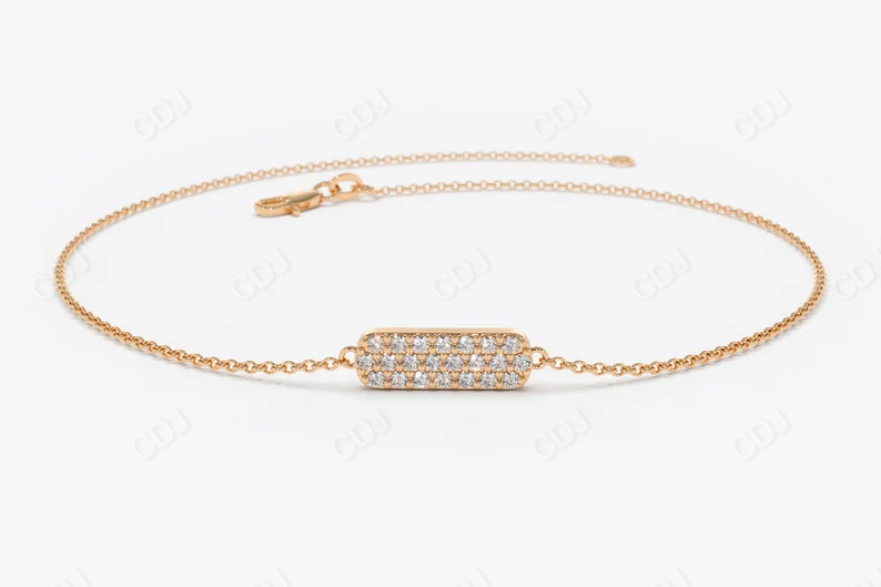 0.11 ctw Pave Set Lab Grown Diamond Bar Bracelet  customdiamjewel   