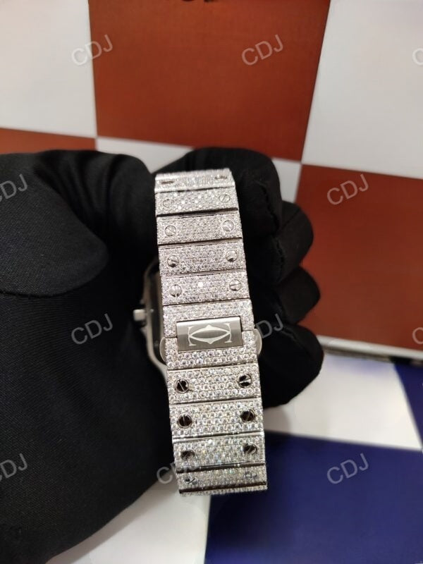 Stainless Steel Diamond Swiss Cartier Watch  customdiamjewel   