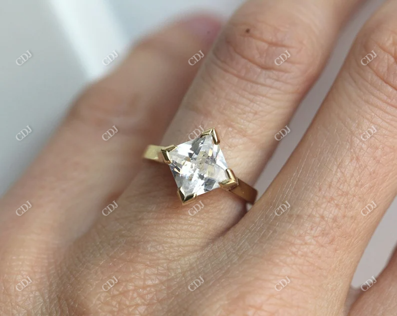 1.63ct Princess Cut Moissanite Engagement Ring  customdiamjewel   