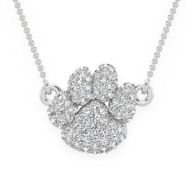 0.35CTW Bubbly Dog Pave Footprint Pendant  customdiamjewel   