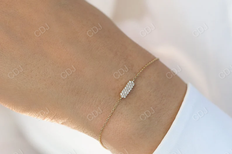 18K Solid Gold Pave Natural Diamond Classic Bracelet  customdiamjewel   