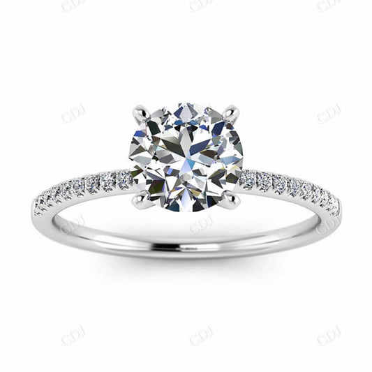 Solid White Gold Delicate Moissanite Classy Engagement Ring  customdiamjewel 10KT White Gold VVS-EF