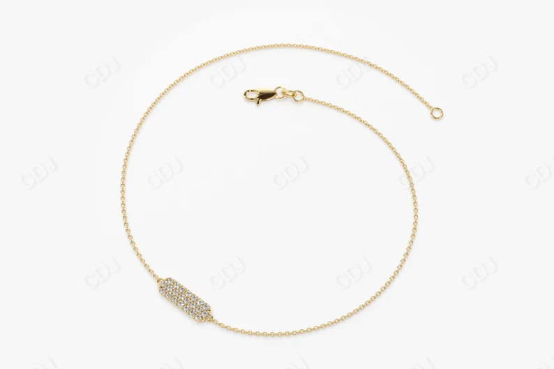 0.11 ctw Pave Set Lab Grown Diamond Bar Bracelet  customdiamjewel   