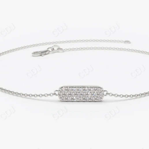 0.11 ctw Pave Set Lab Grown Diamond Bar Bracelet  customdiamjewel   