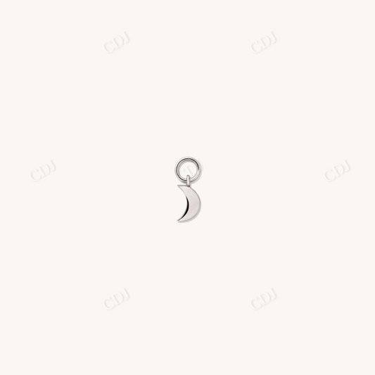 Single Moon Hoop Earrings  customdiamjewel Sterling Silver White Gold 