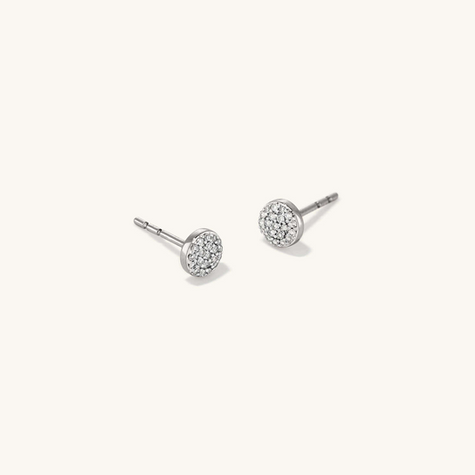 Pave Diamond Round Cut Moissanite 14K Gold Stud Earrings  customdiamjewel Sterling Silver White Gold VVS-EF