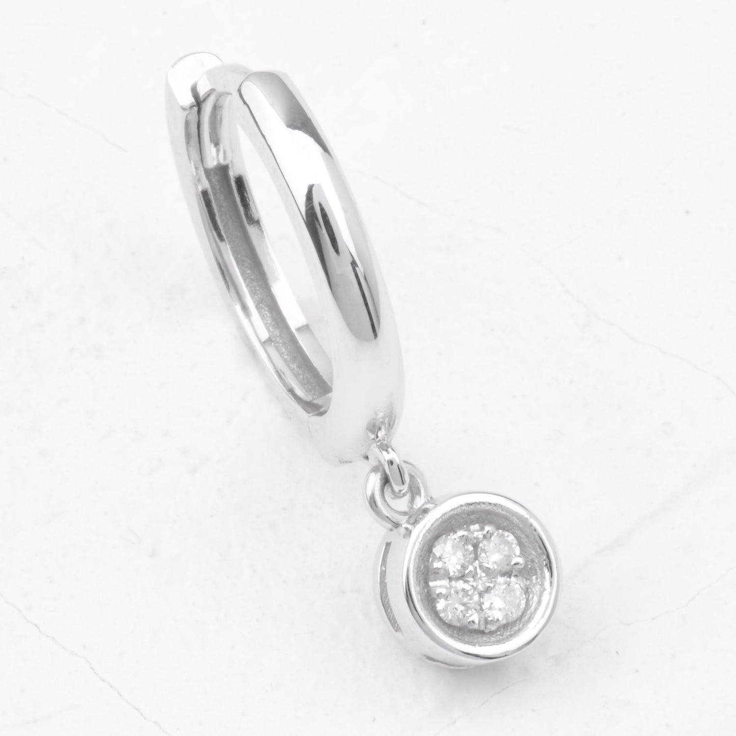 0.08 CTW Moissanite Hoop Earring  customdiamjewel   