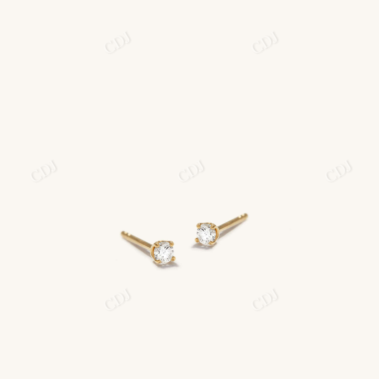 0.06CTW Lab Grown Single Diamond Studs  customdiamjewel Sterling Silver Yellow Gold VVS-EF