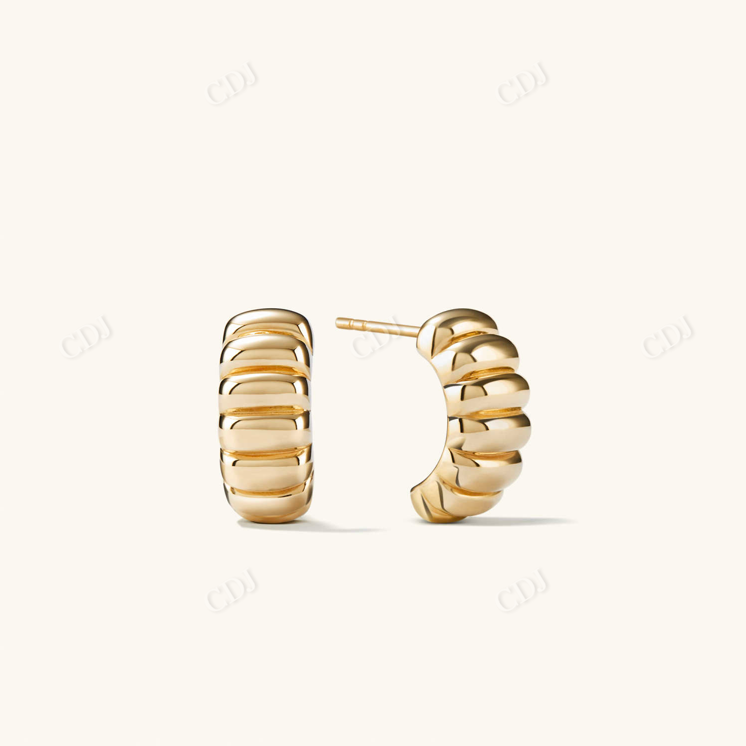 Bold Charlotte Gold Hoops Earring  customdiamjewel Sterling Silver Yellow Gold 