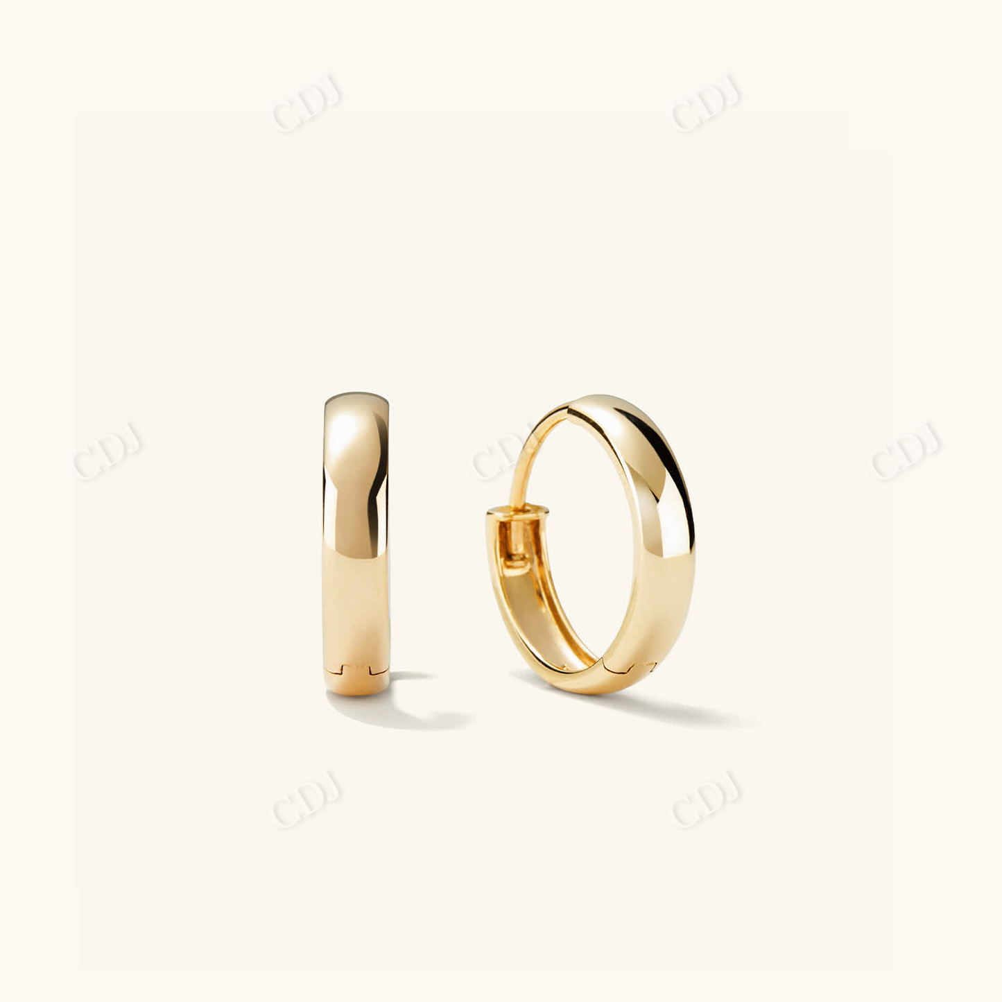 Dome Bold Small Hoops  customdiamjewel 10 KT Solid Gold Yellow Gold 