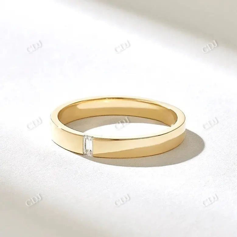 0.05CTW Baguette Cut Lab Grown Diamond Wedding Band  customdiamjewel 10KT Yellow Gold VVS-EF