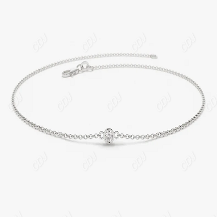 Moissanite Round Cut Solitaire Diamond Bracelet  customdiamjewel Sterling Silver White Gold VVS-EF