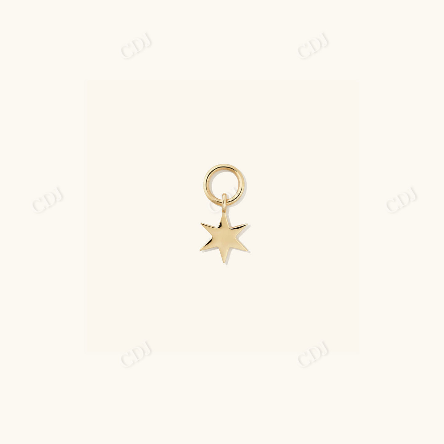 Single Star Charm for Hoop Earrings For Girls  customdiamjewel 10 KT Solid Gold Yellow Gold 