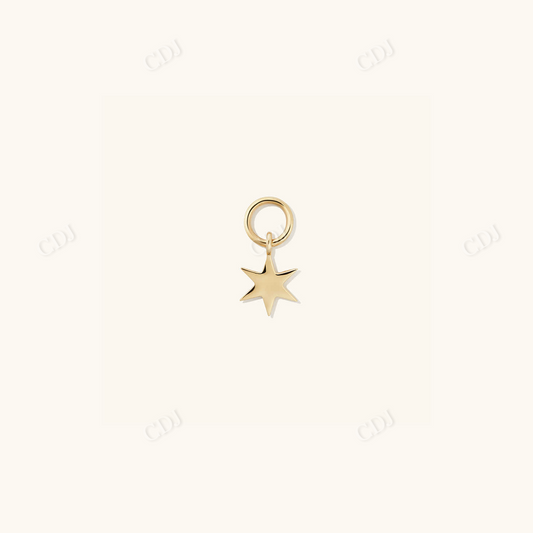 Single Star Charm for Hoop Earrings For Girls  customdiamjewel 10 KT Solid Gold Yellow Gold 