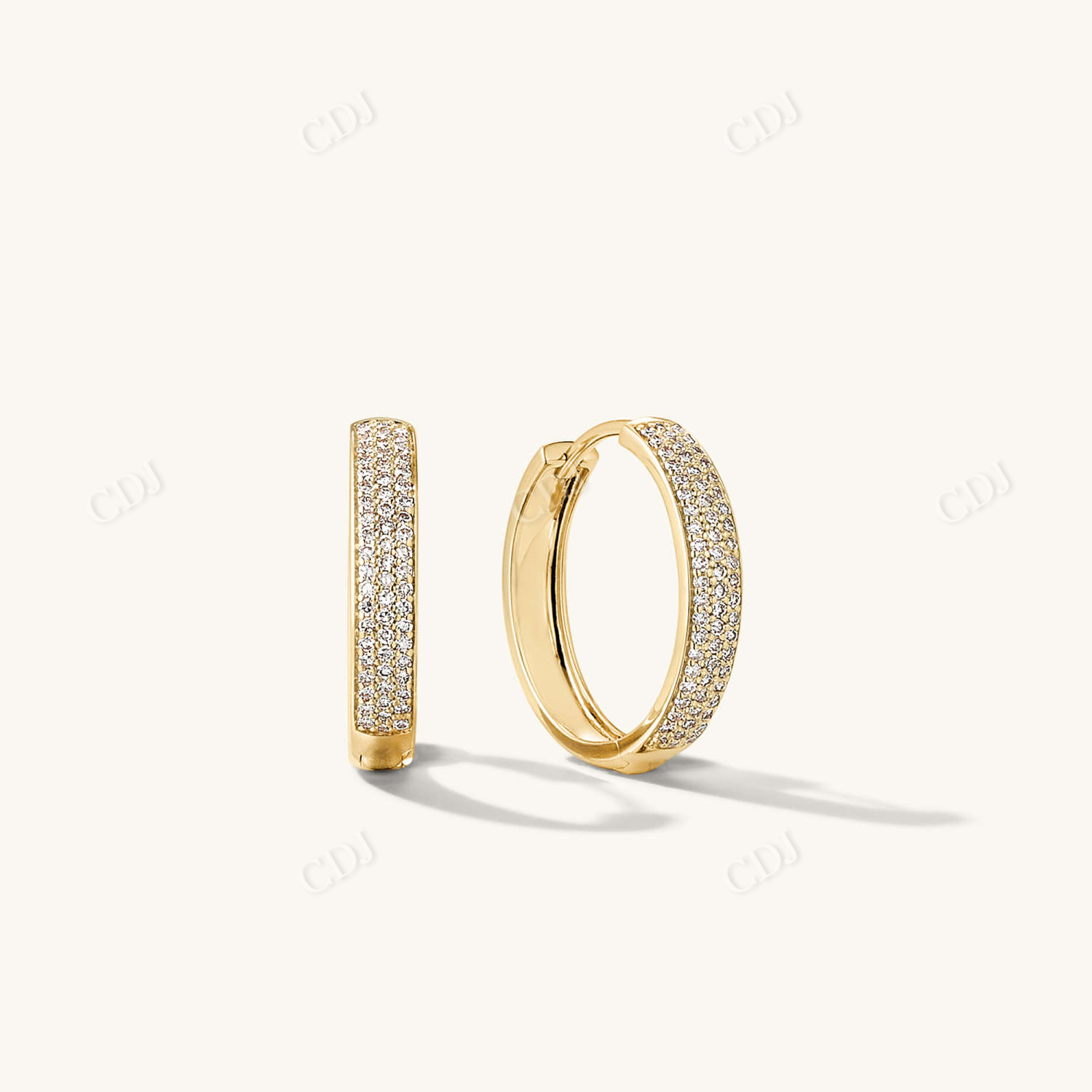 0.68CTW Lab Grown Round Diamond Hoop Earring  customdiamjewel Sterling Silver Yellow Gold VVS-EF