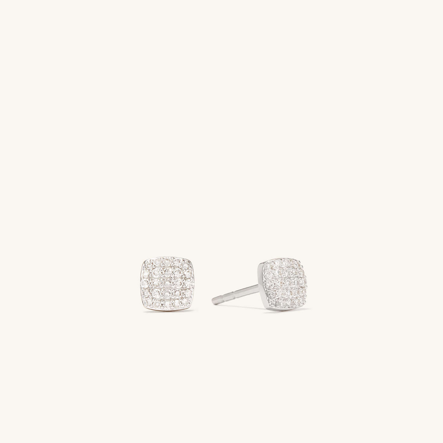 Natural Diamond 14K Solid Gold Pave Cushion Shape Stud Earring  customdiamjewel 10 KT Solid Gold White Gold VVS-EF