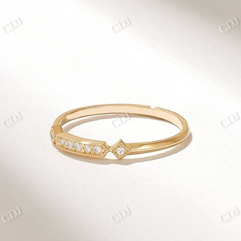 0.06CTW Solid Gold Diamond Princess Shape Wedding Band  customdiamjewel 10KT Yellow Gold VVS-EF