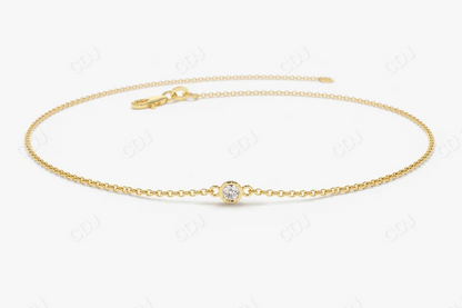 14k Gold Bezel Set Natural Diamond Bracelet for Women  customdiamjewel 10 KT Solid Gold Yellow Gold VVS-EF