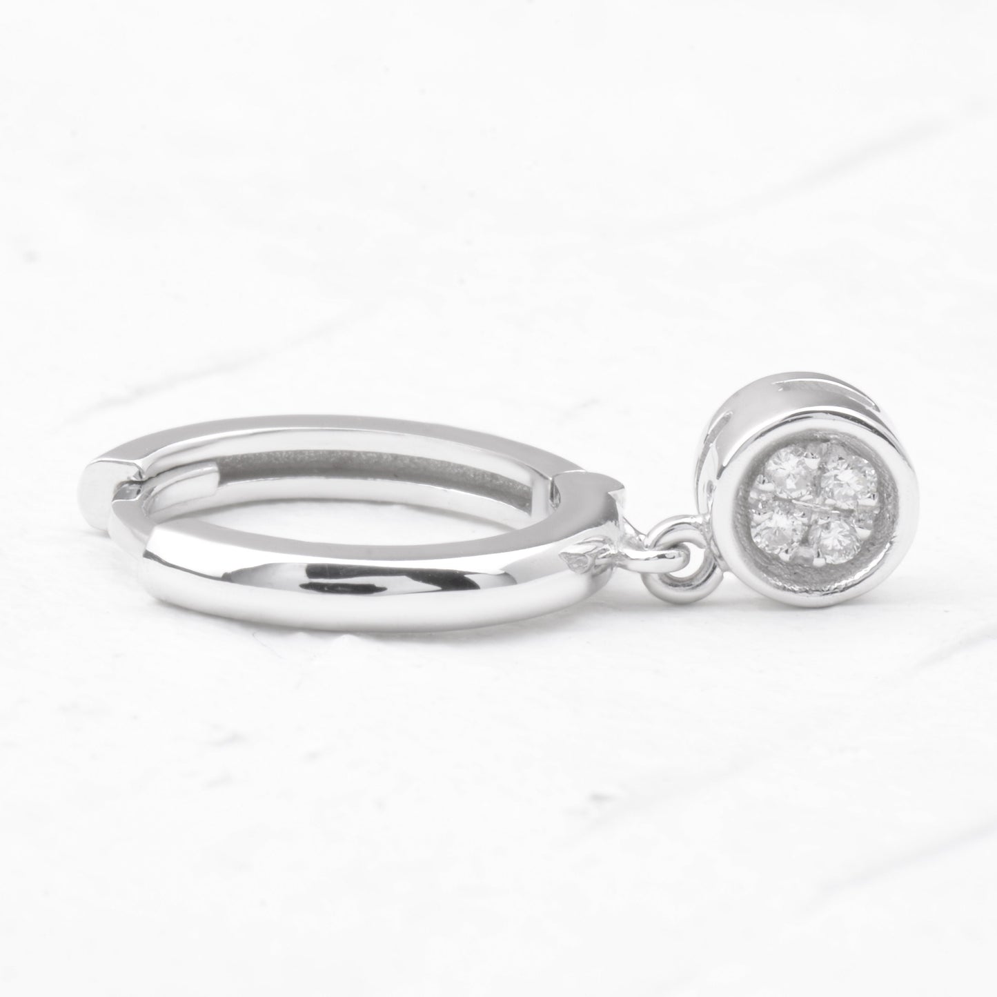 0.08 CTW Moissanite Hoop Earring  customdiamjewel   