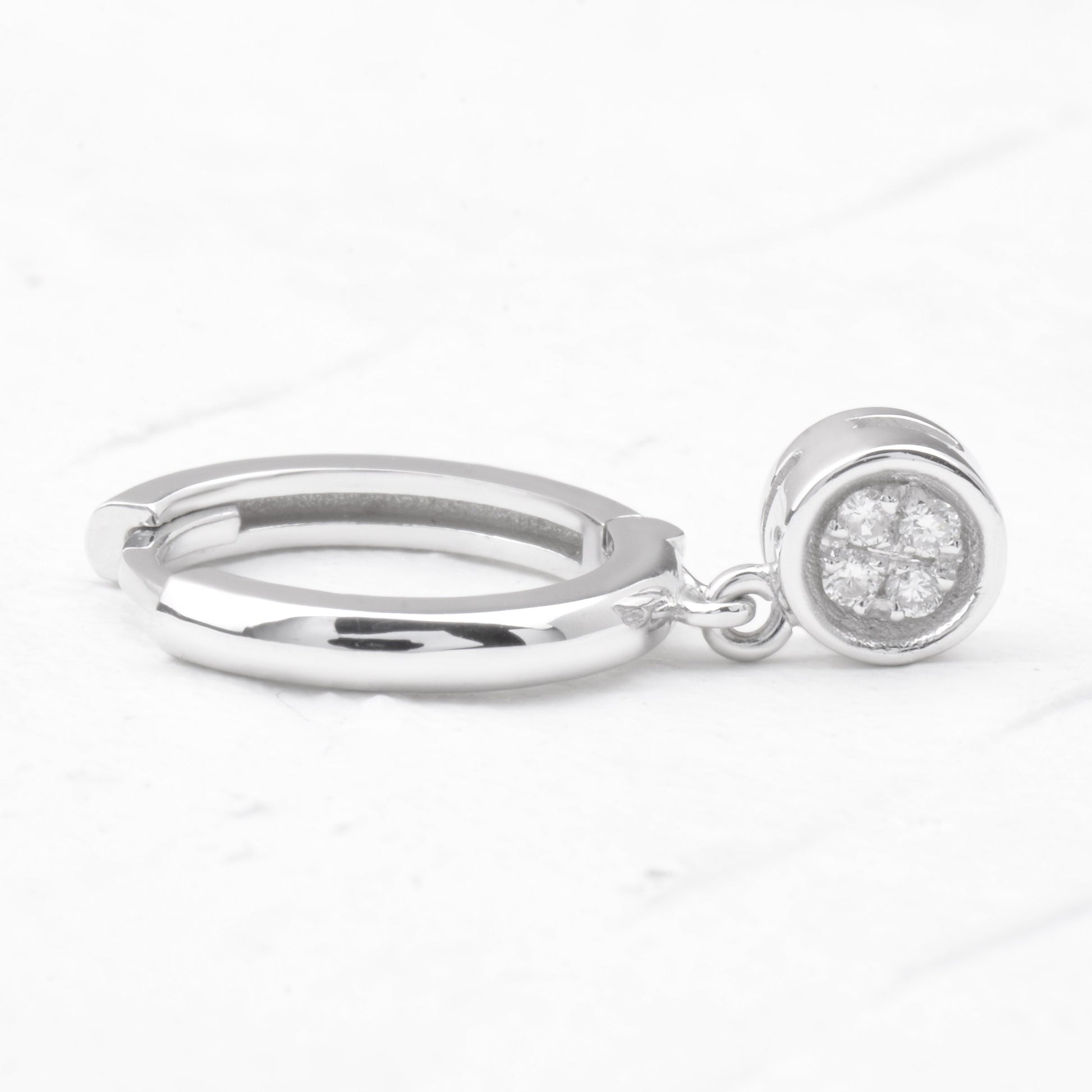 0.08 CTW Moissanite Hoop Earring  customdiamjewel   