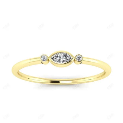 0.10 CTW Marquise Lab Grown Diamond Three Stone Ring  customdiamjewel 10KT Yellow Gold VVS-EF