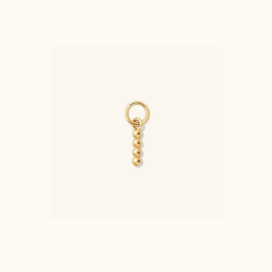 Single Beaded 14K Solid Gold Hoop Charm Earring  customdiamjewel Sterling Silver Yellow Gold VVS-EF