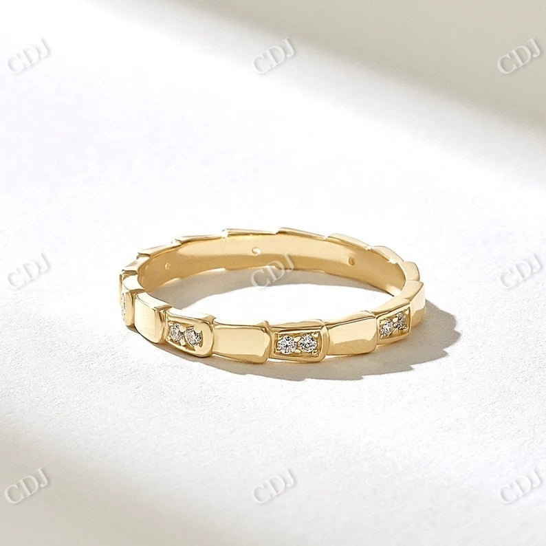 0.16CTW Unique Snake Wedding Band  customdiamjewel 10KT Yellow Gold VVS-EF