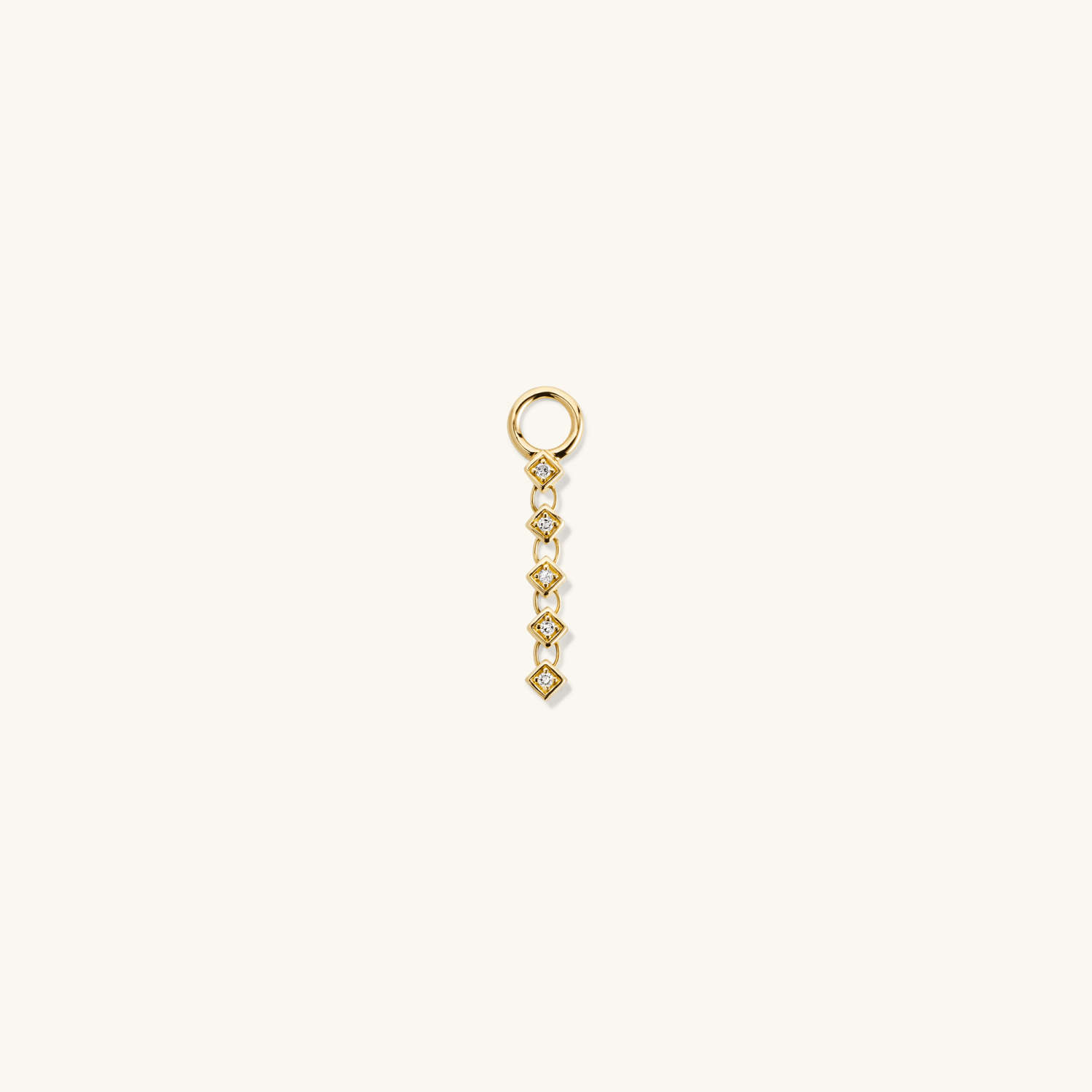 Single Natural Diamond Link Hoop 14K Solid Gold Earring  customdiamjewel   