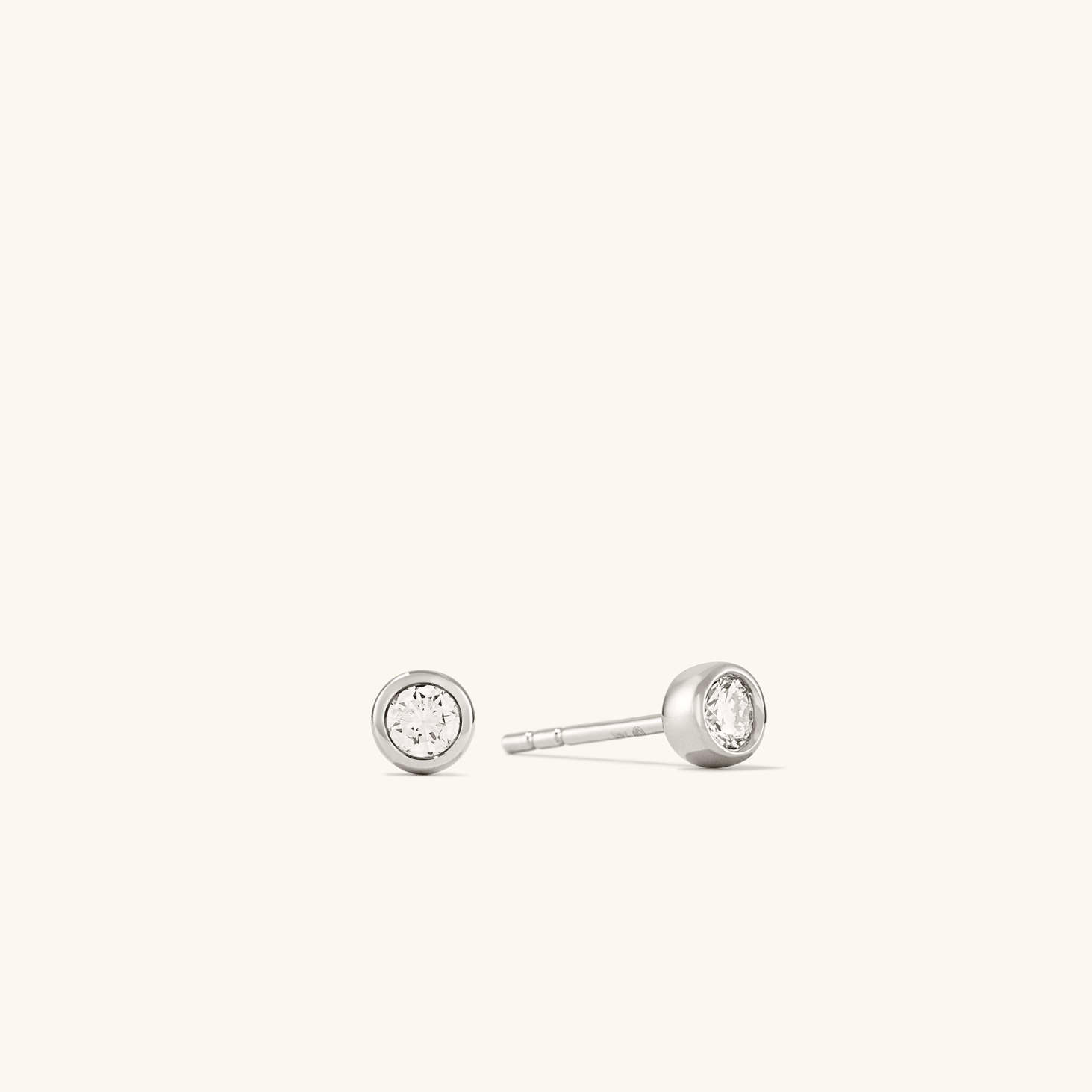 Round Cut Moissanite Full Bezel Set Sterling Silver Stud Earrings  customdiamjewel Sterling Silver White Gold VVS-EF