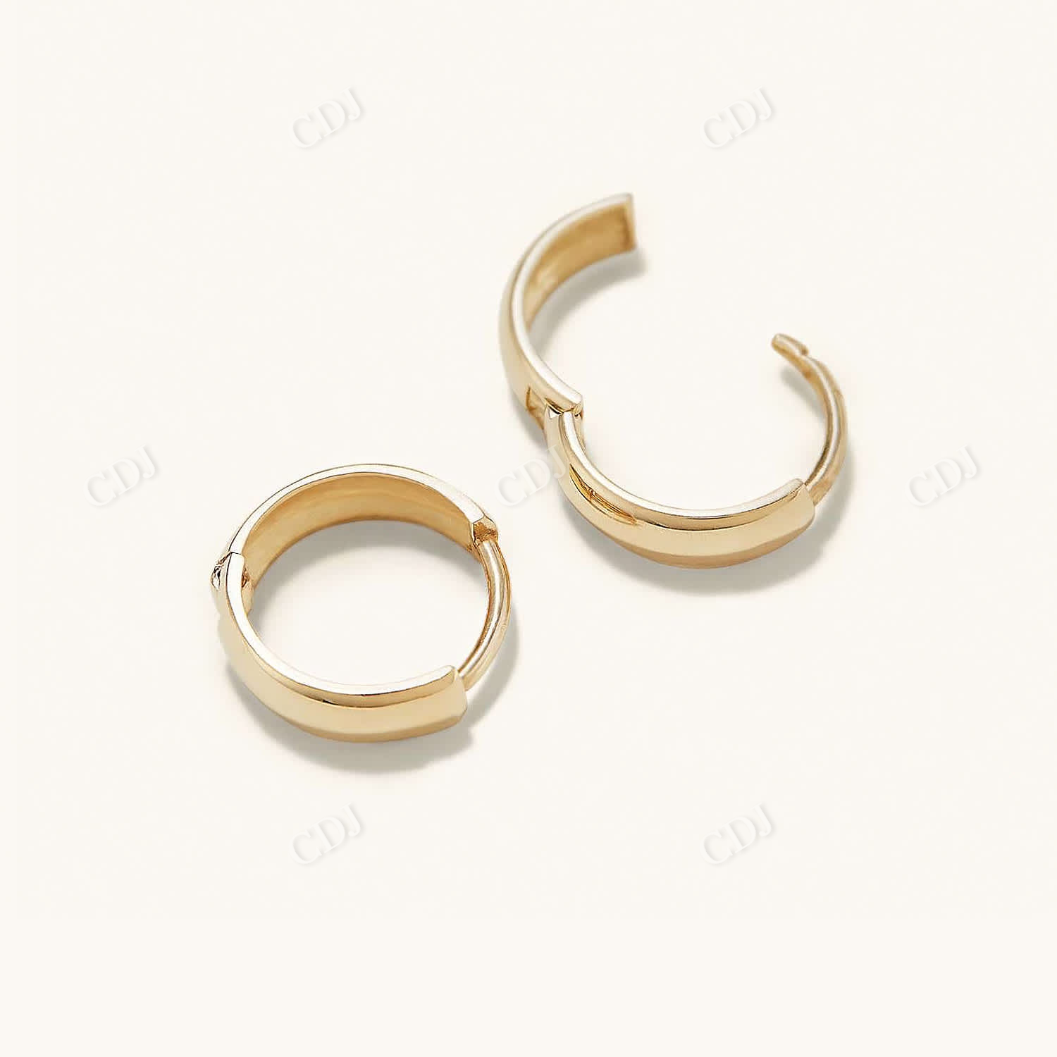 14K Yellow Gold Bold Huggee Hoops Simple Earrings  customdiamjewel   