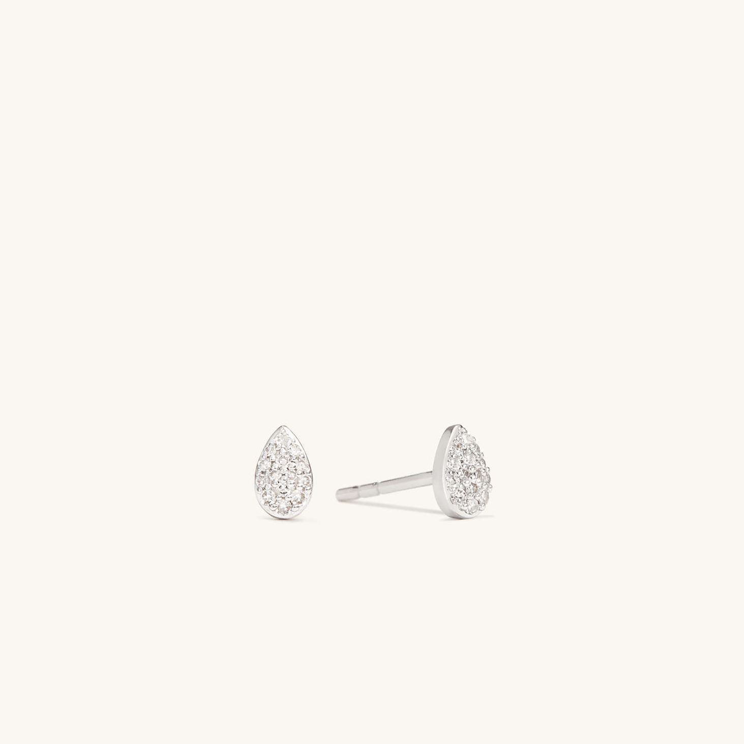 Pave Round Cut Natural Diamond 18K Solid Gold Stud Earring  customdiamjewel 10 KT Solid Gold White Gold VVS-EF