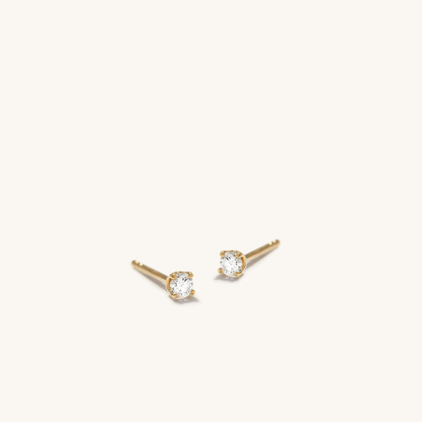 Round Cut Natural Diamond Bubble Prong Mini Studs Earrings  customdiamjewel 10 KT Solid Gold Yellow Gold VVS-EF