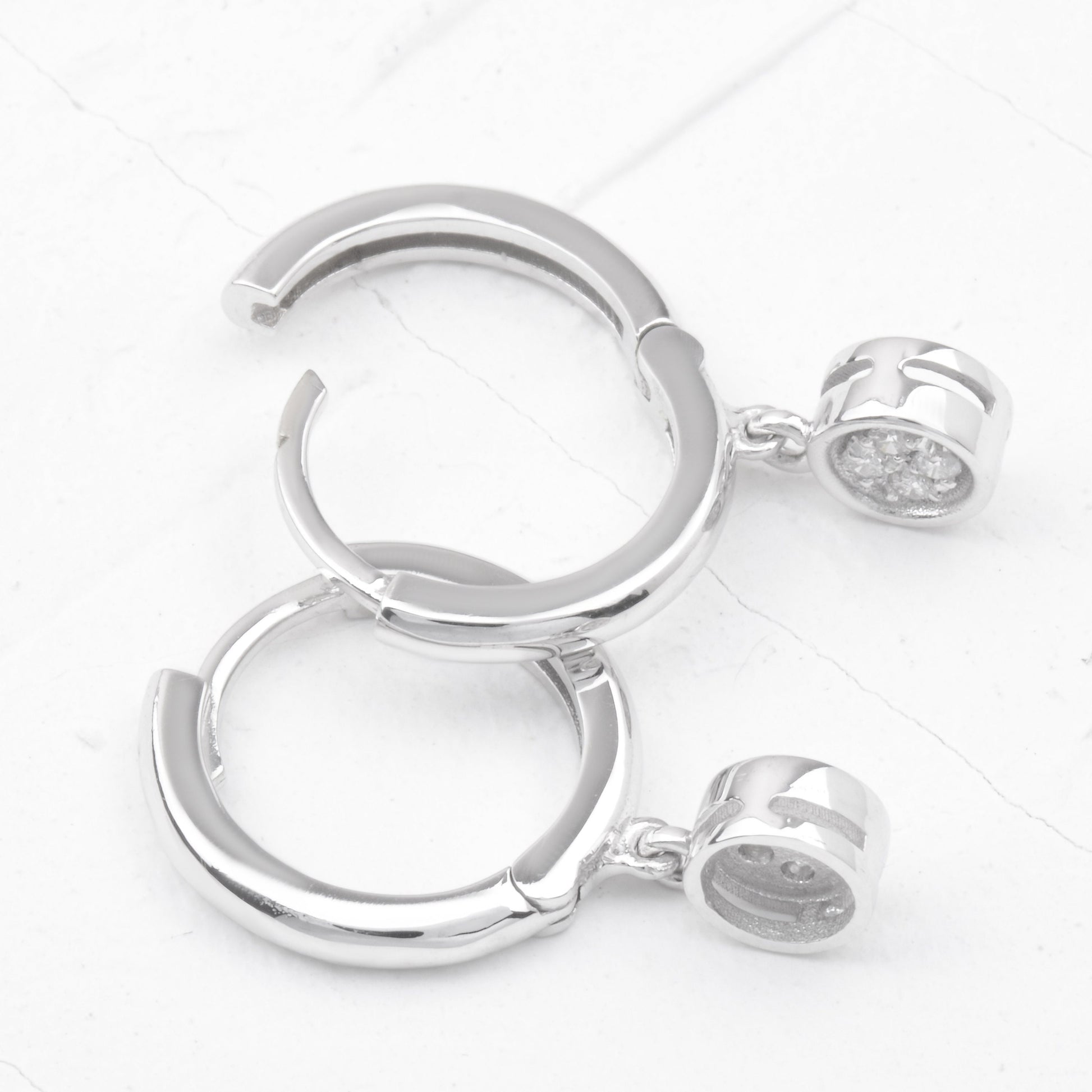 0.08 CTW Moissanite Hoop Earring  customdiamjewel   