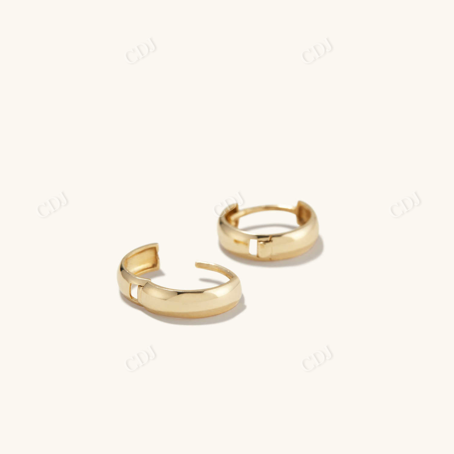 14K Yellow Gold Bold Huggee Hoops Simple Earrings  customdiamjewel   