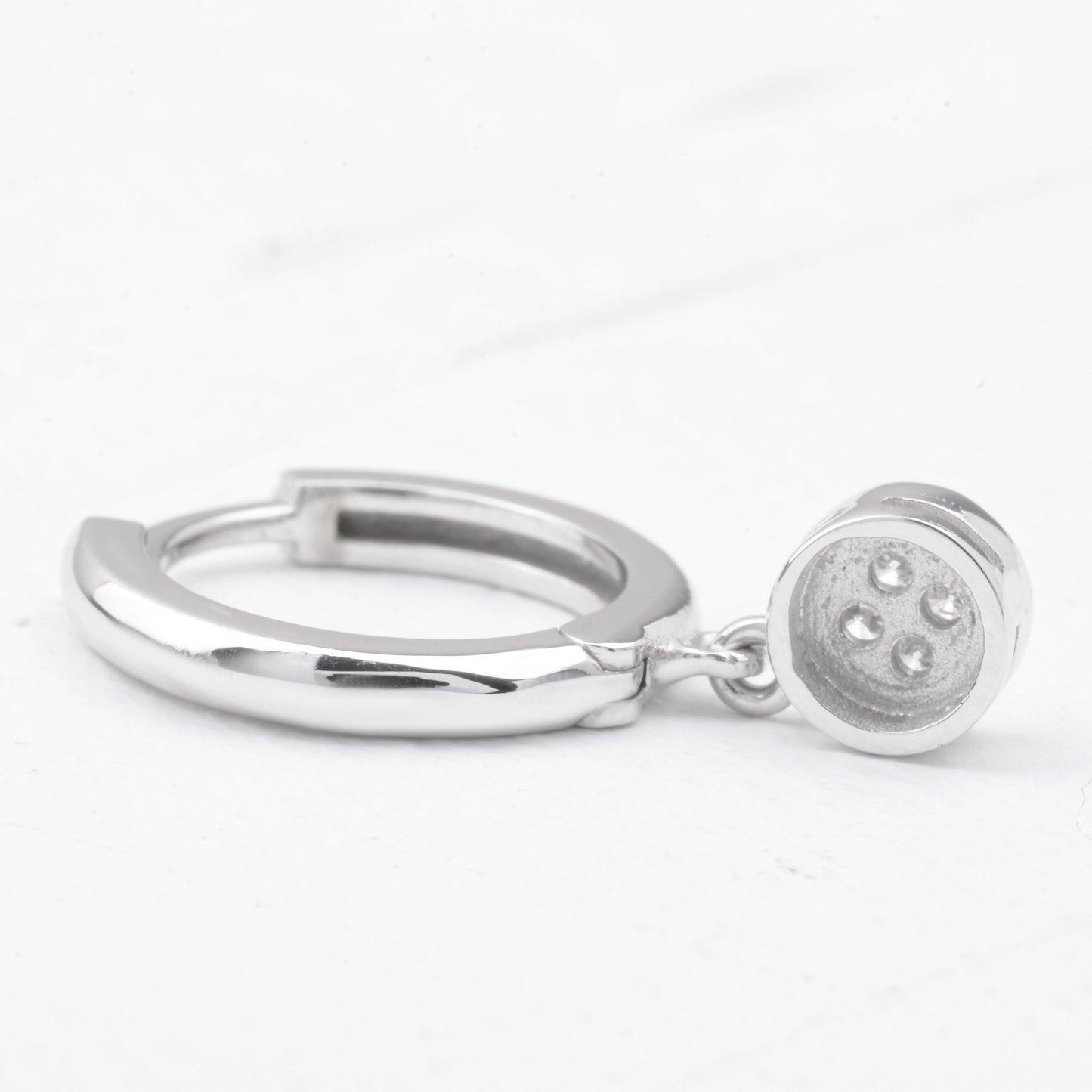 0.08 CTW Moissanite Hoop Earring  customdiamjewel   