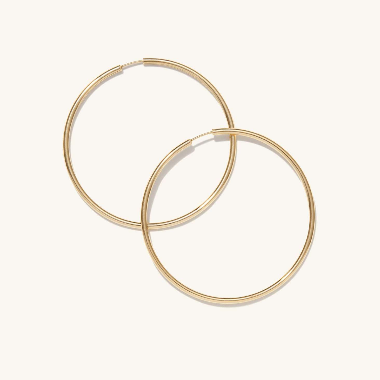 Oversized Thin 14K Solid Gold Classic Hoops Earring  customdiamjewel Sterling Silver Yellow Gold VVS-EF