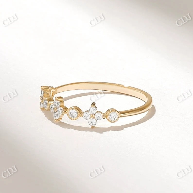 0.15CTW Minimalist Diamond Wedding Band  customdiamjewel 10KT Yellow Gold VVS-EF