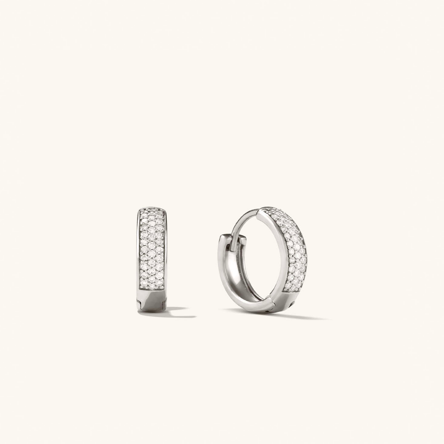 Pave Natural Diamond 10K Gold Bold Huggie Earrings  customdiamjewel 10 KT Solid Gold White Gold VVS-EF